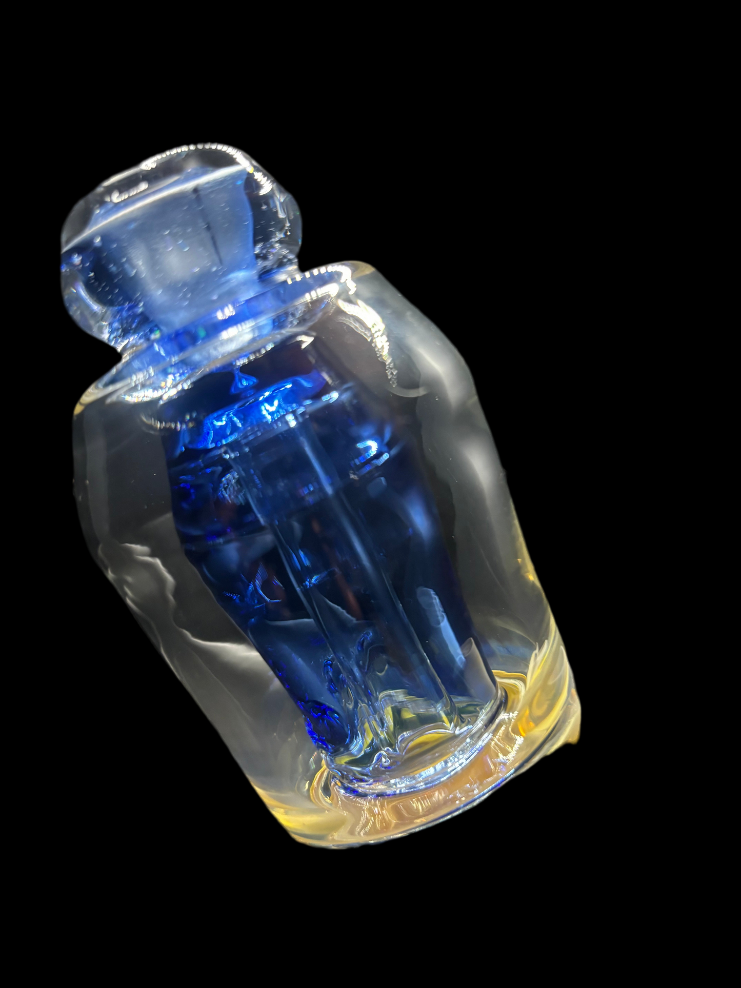 Transparent blue/light cropal lip w fumed base for Puffco