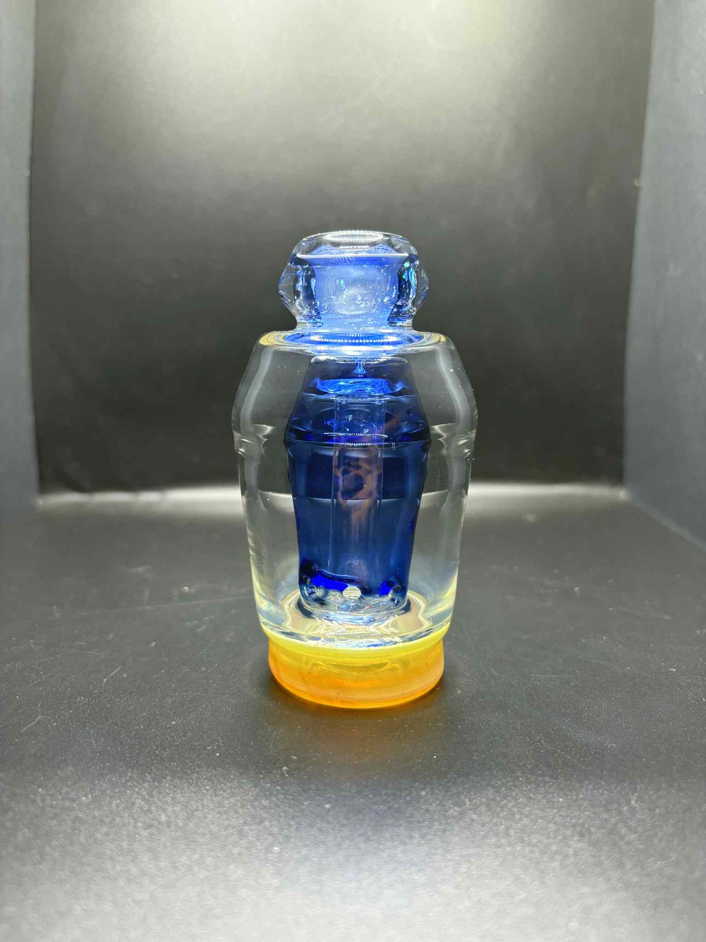 Transparent blue/light cropal lip w fumed base for Puffco