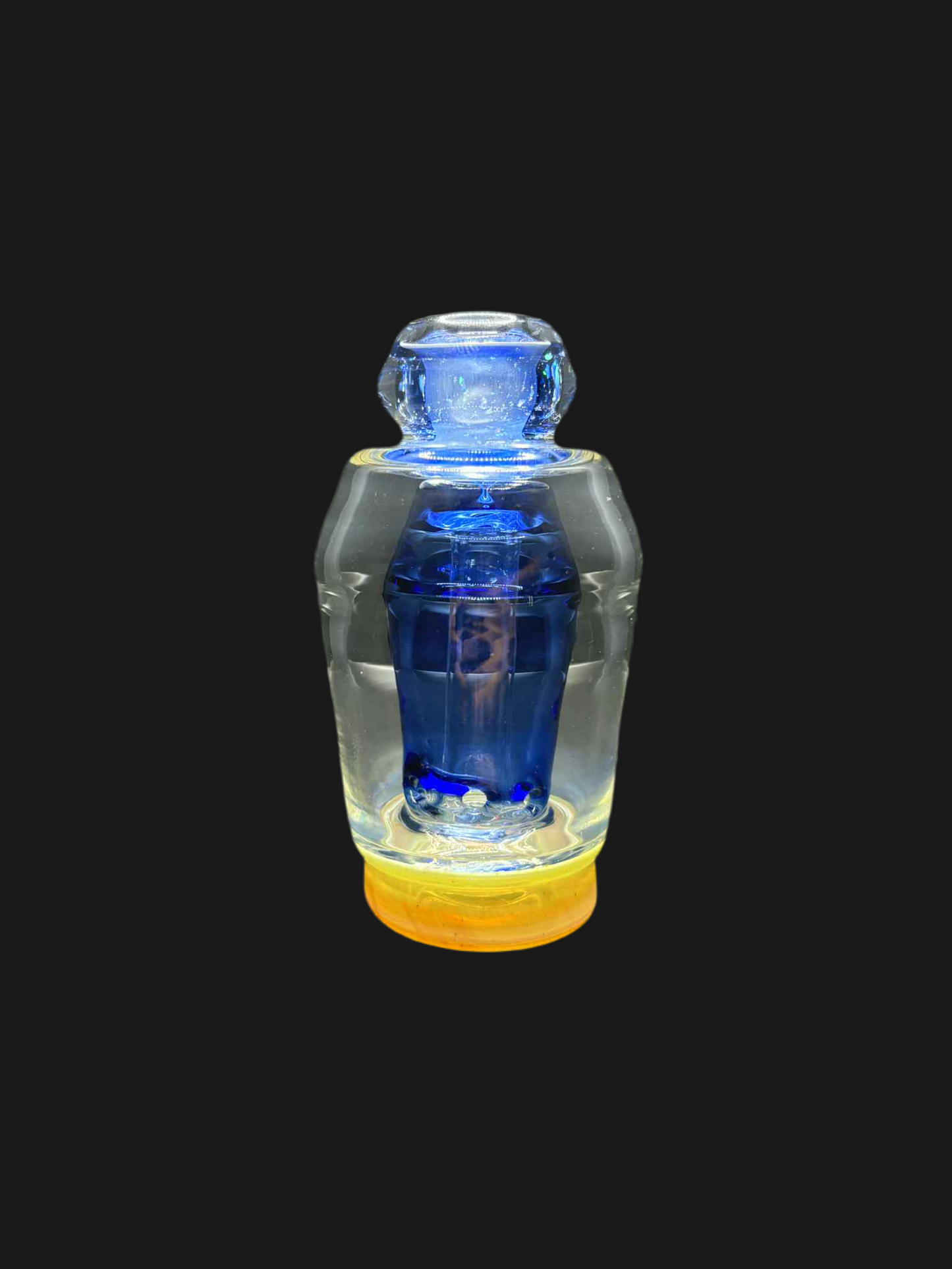 Transparent blue/light cropal lip w fumed base for Puffco