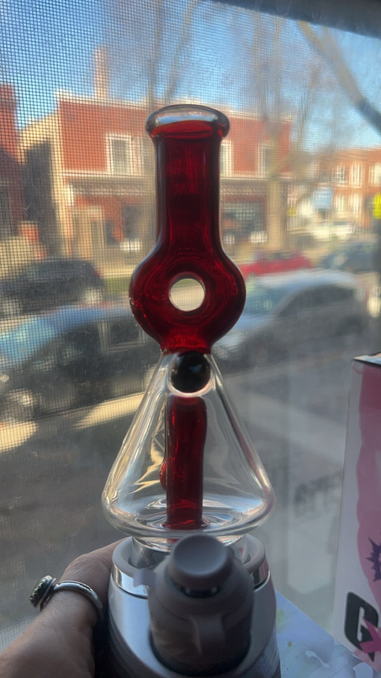 Augy glass Puffco Attachment (Crimson)