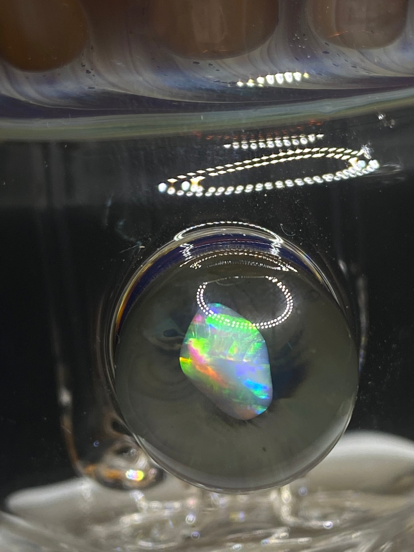 MindBlowing Glass Honey Comb Carta Top With Opal