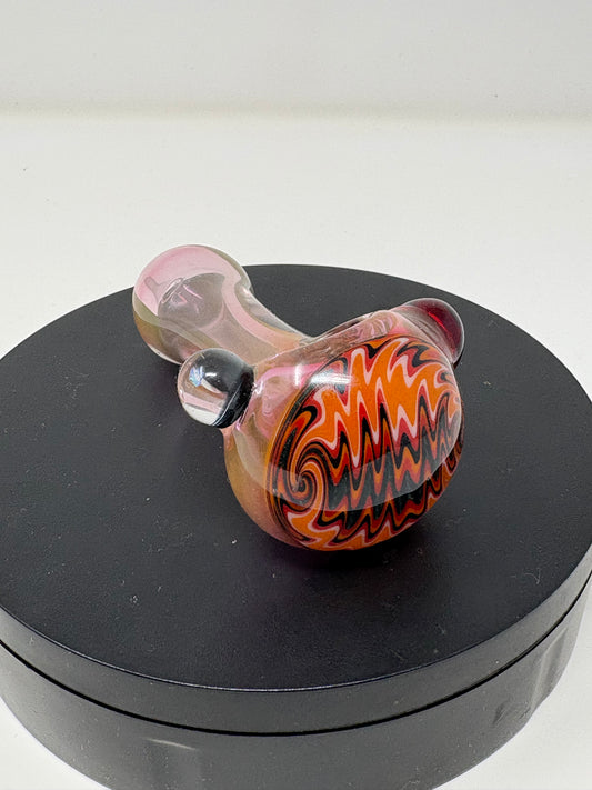 Augy glass Fumed Dark Wigwag with Opal