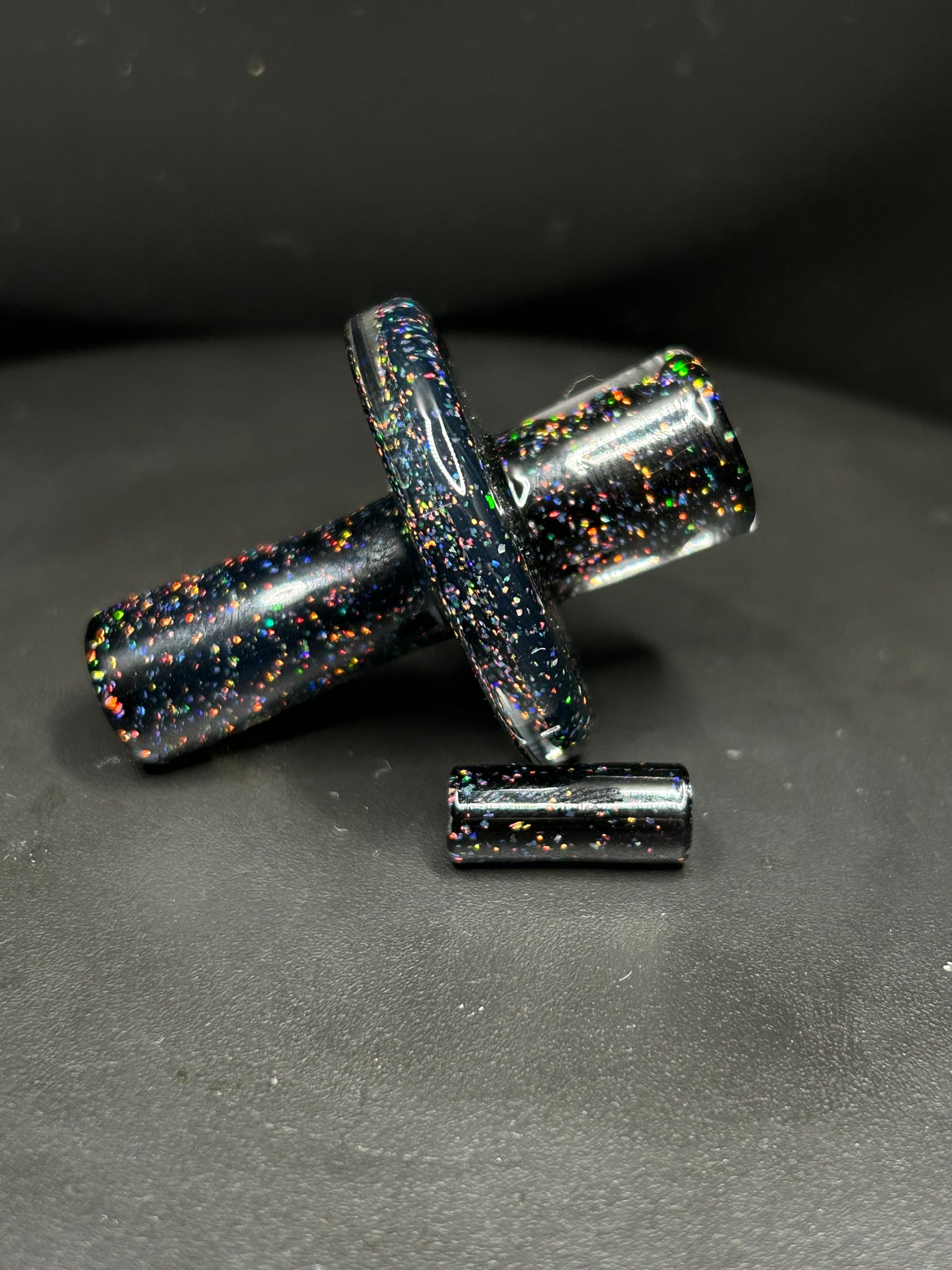 Soupglass Crushed Opal Black Slurper Set