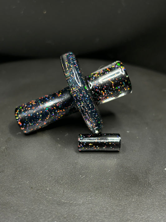 Soupglass Crushed Opal Black Slurper Set