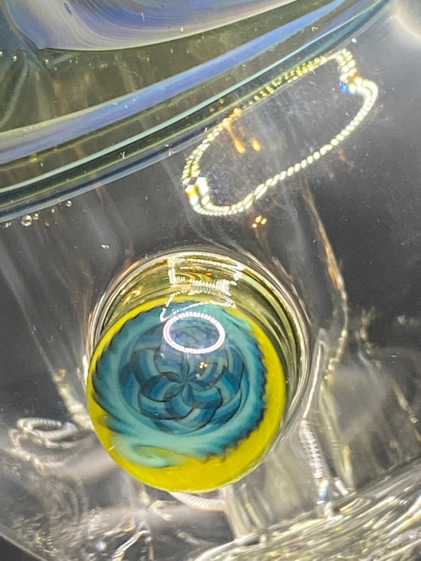 MindBlowing Glass Blue Yellow Swirl with Millie Puffco