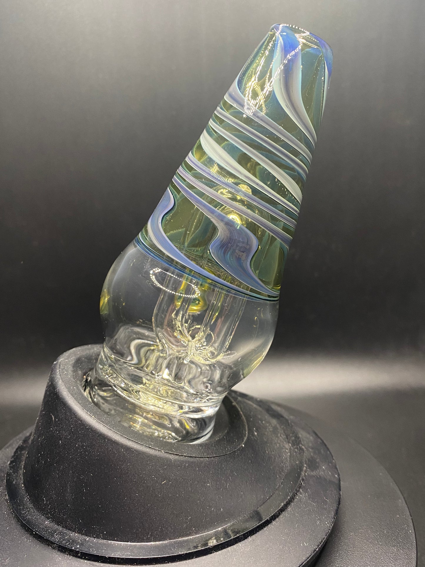 MindBlowing Glass Blue Yellow Swirl with Millie Puffco