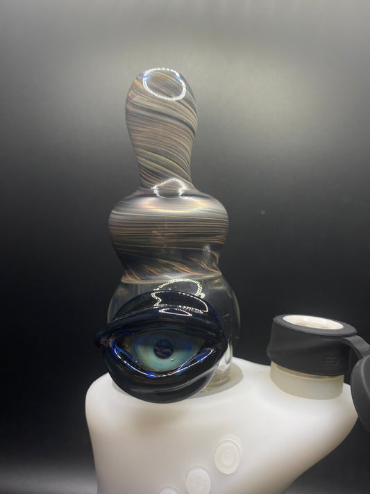 MindBlowing Glass Silver Swirl Eye Carta Top